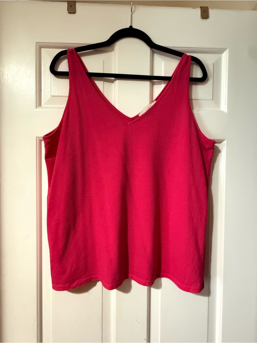LOFT V-Neck Tank Top in Bright Pink